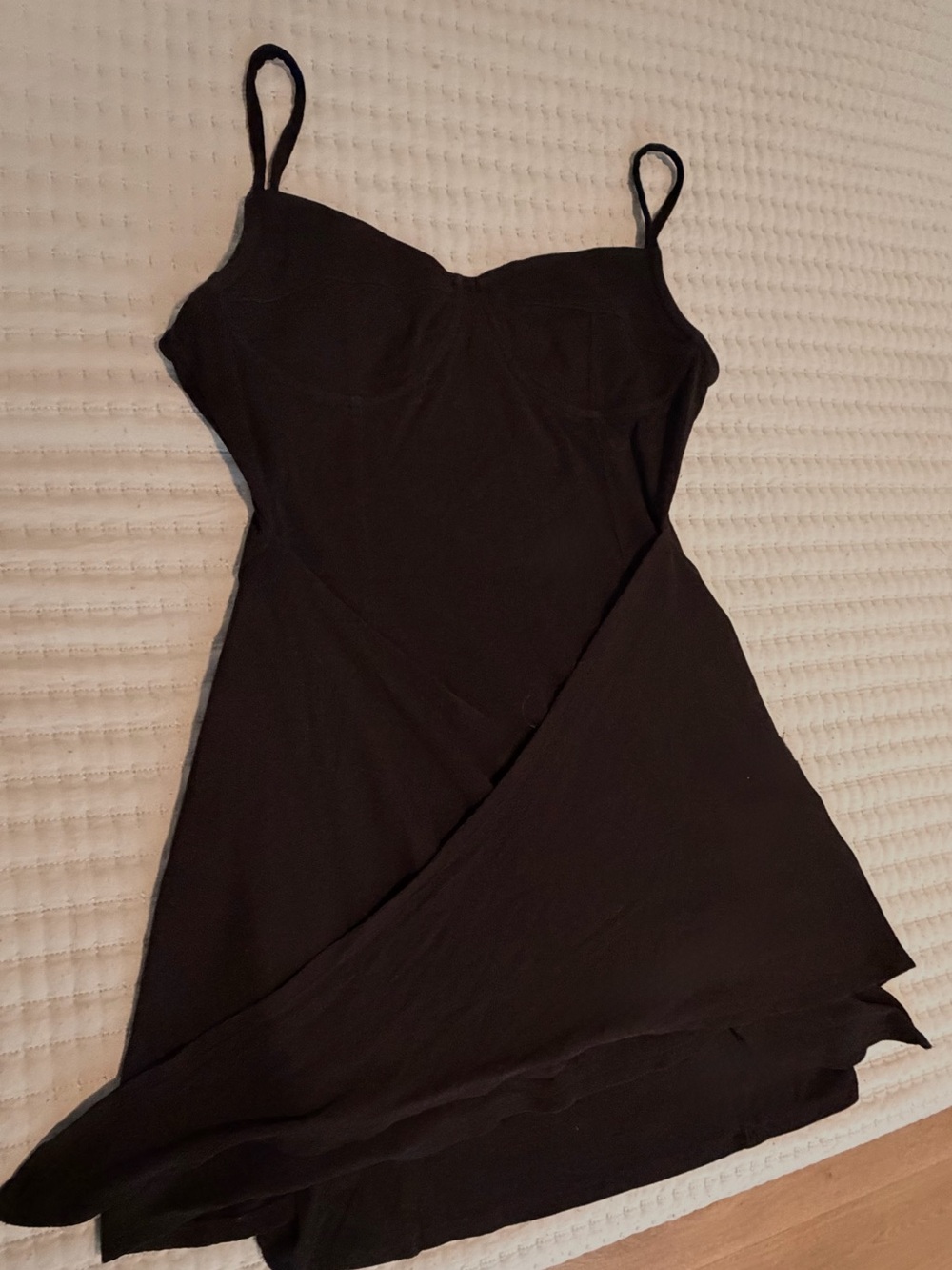 ASOS Black Wrap Midi Slip Dress with Spaghetti Straps